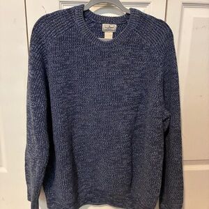 L.L. Bean Men's Heathered Navy Crewneck Sweater Cotton